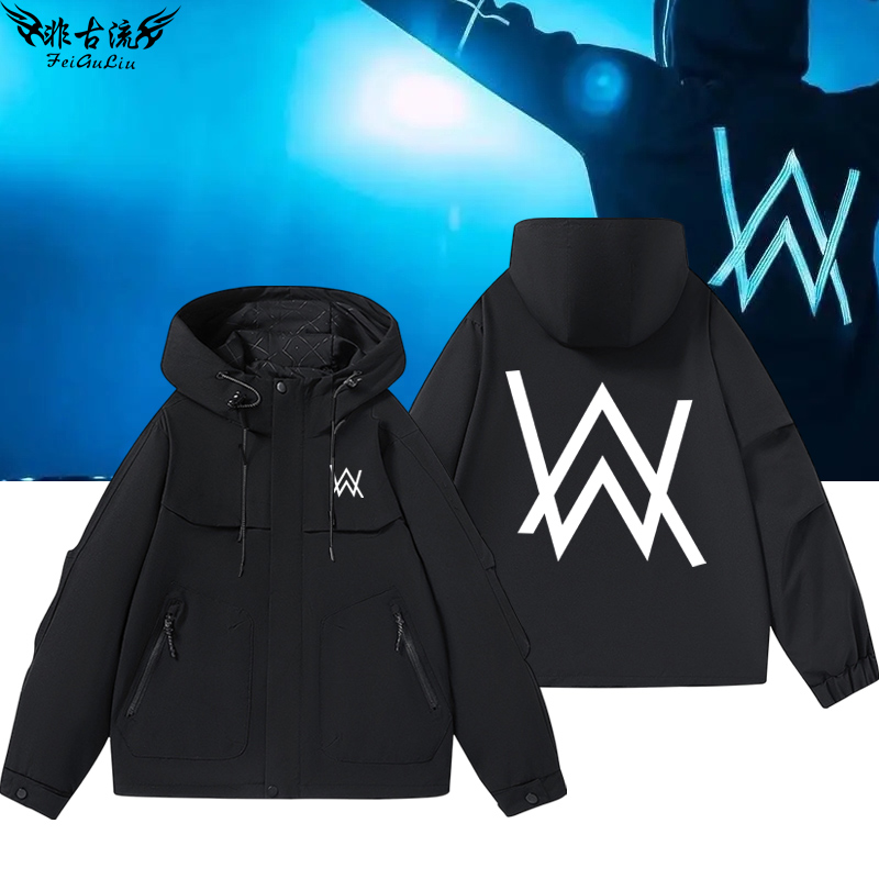 艾伦沃克嘉豪同款DJ潮学生电音周边同款冲锋夹克外套男女春秋衣服