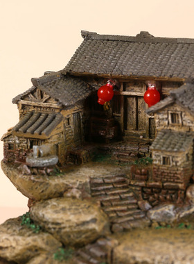 流水摆件循环水茶桌茶几家居客厅旺宅装饰复古怀旧书房摆设加湿器