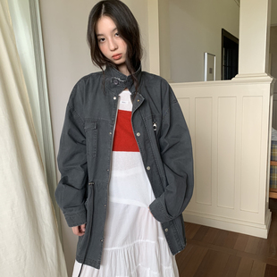 TABLE-多口袋抽绳收腰可立领工装夹克外套潮系酷飒休闲夹克61105