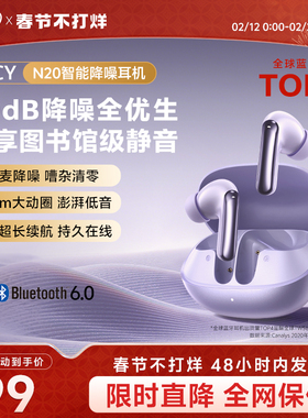 QCY N20主动降噪蓝牙耳机无线入耳式超长续航游戏通话降噪新款