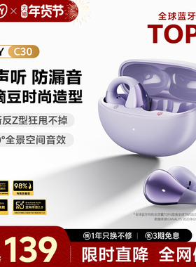 QCY C30耳夹式蓝牙耳机开放式真无线运动跑步专用久戴不痛不入耳
