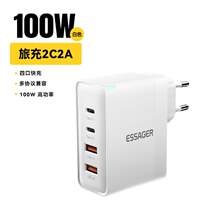 Essager 100W USB Type C Charger PD Quick Charge Type-C Charging compatible with iPhone Huawei Gallium nitride European standard charger head thumbnail 2