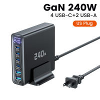 toocki 240W GaN USB C Charger 6 Ports Adapter is suitable for iPhone laptops, Hong Kong and Macao versions, UK and Korean versions, EU and European standard desktop chargers thumbnail 5