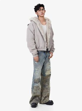 ZH25冬季全网爆款现货正版座山雕加棉连帽棉服外套男女加厚保暖