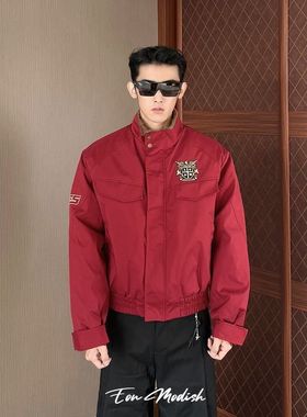 ZH夹棉冬季New实拍美式街潮高街简约百搭立领棉服外套男女夹棉