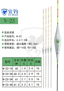 香港竟之王宜钓N23混养漂深水垂钓超大扁尾超长菱形黑坑神器鱼漂