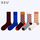 秀任意5双45.8元 3·Z·U 足装 秋冬长筒女袜棉质亲肤透气吸汗