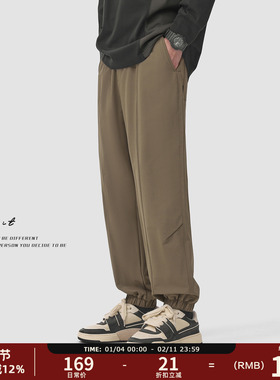 GWIT 户外三防软壳垂感登山裤春秋美式工装运动透气束脚休闲裤男