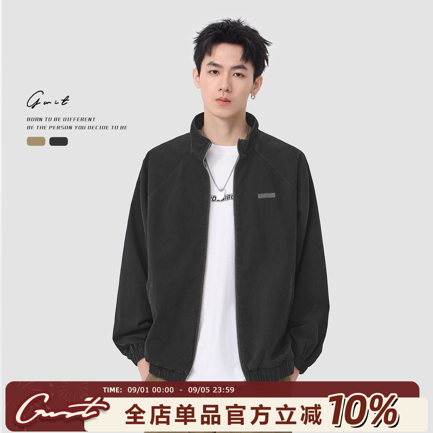 GWIT 美式复古重磅水洗做旧cargo春秋休闲潮牌夹克上衣工装外套男图片