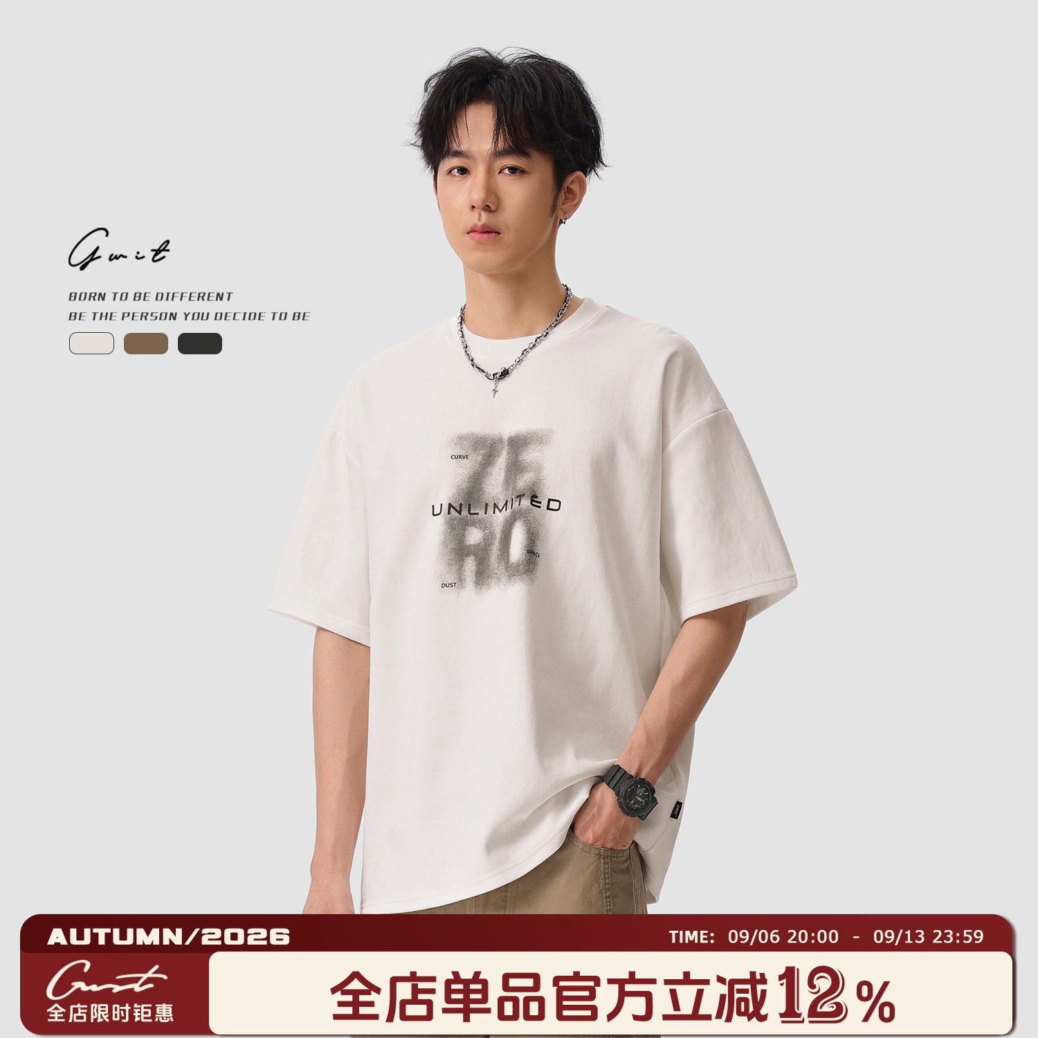 GWIT半袖夏季廓形短袖T恤图片