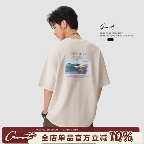GWIT半袖夏季印花短袖T恤