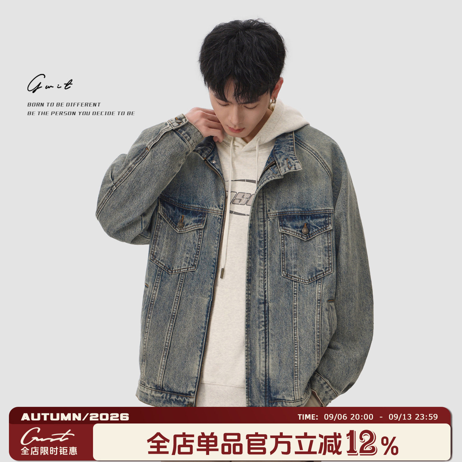 GWIT重磅春秋上衣夹克牛仔外套男图片