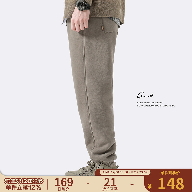 400g重磅粒绒冬季加厚束脚卫裤