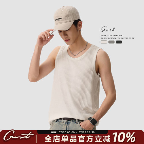 GWIT美式粗条经典款打底修身背心