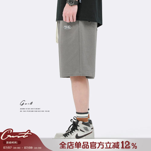 GWIT夏季刺绣五分运动短裤休闲裤