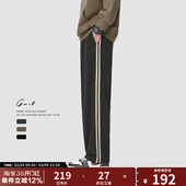 春秋潮牌撞色杠条高街直筒运动休闲裤 复古垂感卫裤 男 美式 GWIT