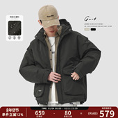 90绒冬季 保暖外套短款 美式 GWIT 潮牌户外加厚工装 连帽羽绒服男