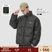 面包服潮牌美式 保暖pu皮外套短款 复古加厚羽绒服男 90绒冬季 GWIT