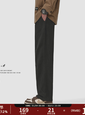 GWIT 美式重磅cargo休闲裤春秋美拉德高街重工水洗做旧工装裤男