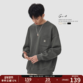 四色经典 款 重磅加绒冬季 GWIT 保暖加厚打底衫 套头上衣圆领卫衣男