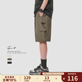 轻薄冰丝透气凉感休闲中裤 高街夏季 薄款 五分工装 男 GWIT 短裤 美式