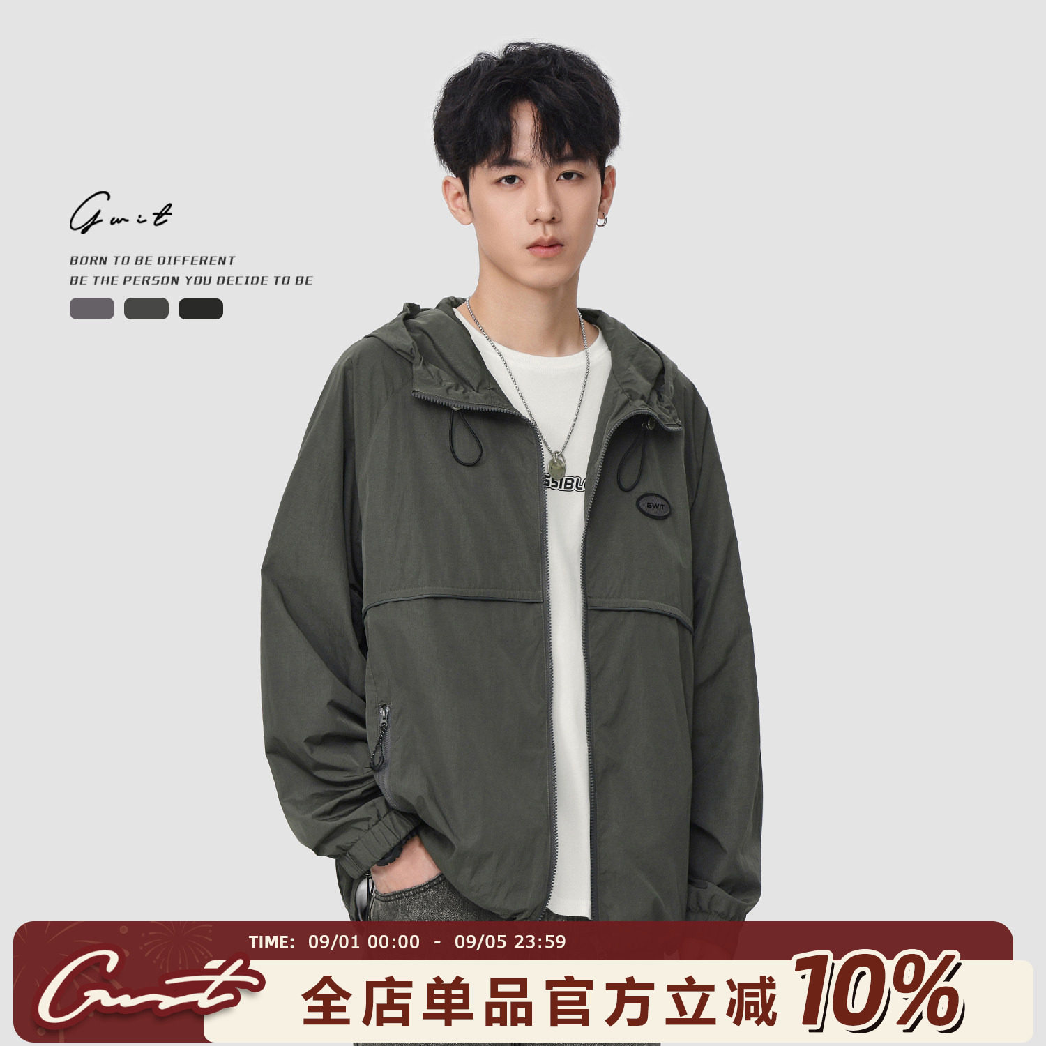 GWIT 美式复古软壳户外运动登山防风夹克春秋休闲上衣工装外套男图片