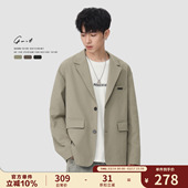 GWIT 外套休闲小西服男 高级感复古廓形垂感抗皱痞帅上衣春秋西装