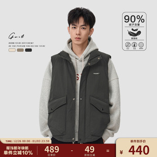 外套松弛感男士 重磅保暖cleanfit加厚工装 羽绒马甲 90绒冬季 GWIT