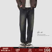 美式 高街经典 色重磅石磨水洗做旧春秋休闲长裤 GWIT 潮牌牛仔裤 男