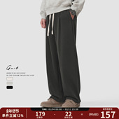 重磅加厚保暖运动休闲裤 GWIT 男 垂感阔腿卫裤 冬季 三色加绒经典 款
