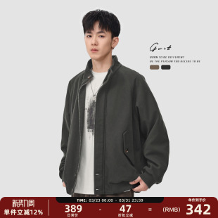 毛呢外套男 保暖夹棉棉服短款 GWIT 重磅美拉德廓形呢子夹克冬季