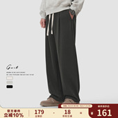 三色加绒经典 重磅加厚保暖运动休闲裤 款 冬季 男 垂感阔腿卫裤 GWIT