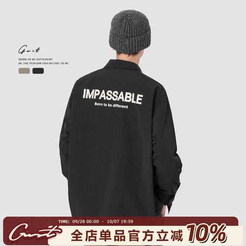 GWIT春秋长袖美式复古工装衬衫男