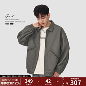 美版 外套短款 Vintage经典 翻领夹克男工装 古着上衣重工水洗 款 GWIT