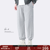 休闲束脚运动裤 GWIT 男 针织潮流钢印卫裤 长裤 360g天山棉 春秋新款
