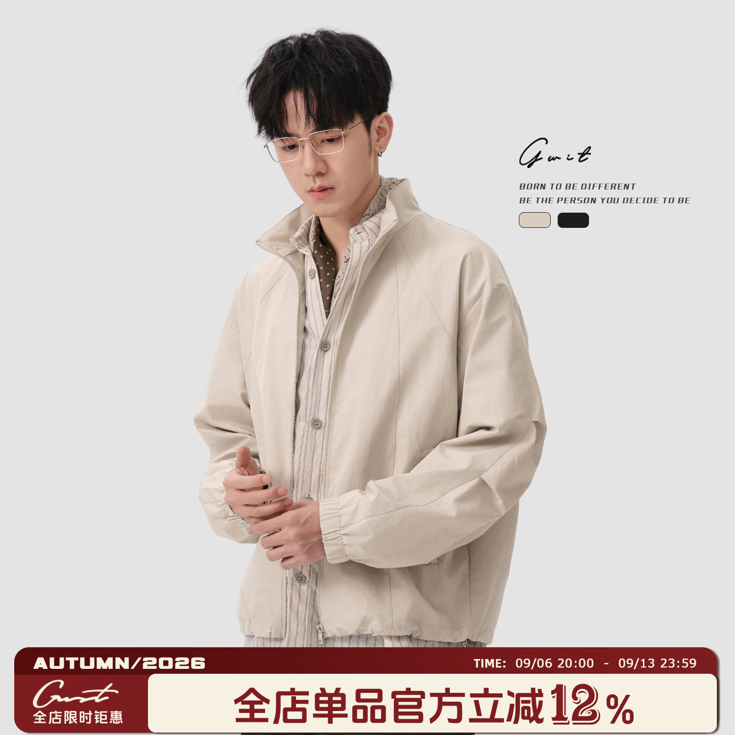 GWIT廓形立体袖防风夹克外套图片