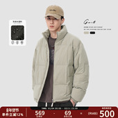 GWIT 潮牌加厚羽绒服男 面包服保暖外套户外短款 90绒美式 复古冬季