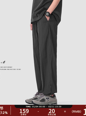 GWIT 轻薄垂感夏季户外速干透气凉感抽绳束脚长裤薄款休闲裤男