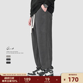 束脚抽绳休闲裤 GWIT 潮牌加绒加厚运动卫裤 冬季 男 420g重磅奥利绒