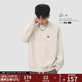 套头纯色内搭潮牌长袖 休闲春秋上衣打底衫 圆领卫衣男 美式 GWIT