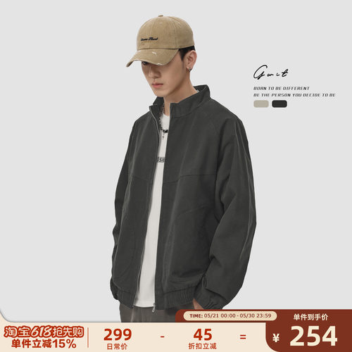 GWIT美式重工水洗做旧工装夹克