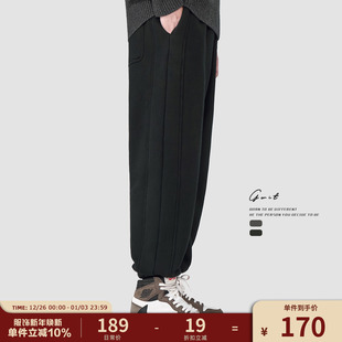 保暖潮牌宽松休闲加绒加厚束脚运动卫裤 冬季 男 420g羊羔粒绒 GWIT