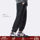 400g重磅羊羔粒绒 冬季 新款 GWIT 宽松休闲加绒加厚束脚运动卫裤 男