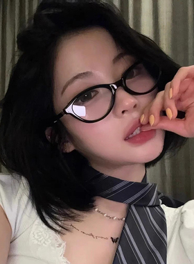 韩版asa同款复古黑框眼镜素颜高级感配度数近视平光镜老钱风女潮
