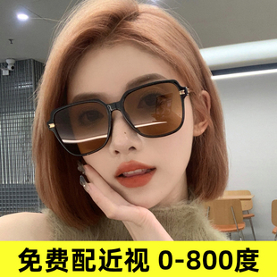 2025新款 韓版 高級感海邊度假太陽眼鏡配度數夏季 遮陽 近視墨鏡女款