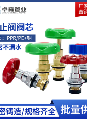PE/PPR4分6分截止阀阀芯精品铜阀芯升降芯国标水开关配件DN20 25