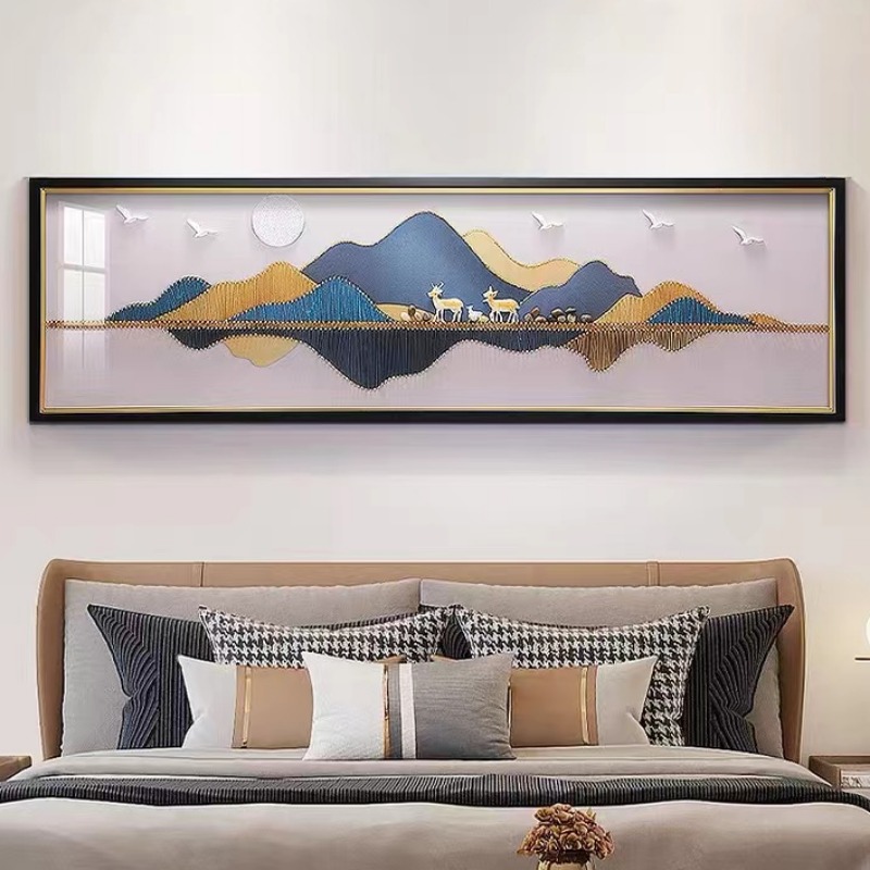 现代简约卧室床头立体实物装饰画时尚百搭沙发背景墙手工镶嵌壁画图片