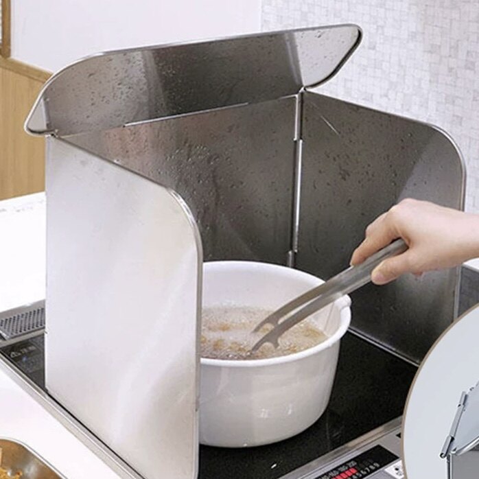 日本制进口AUX不锈钢厨房防油挡板灶台油烟炒菜防溅隔板可折叠