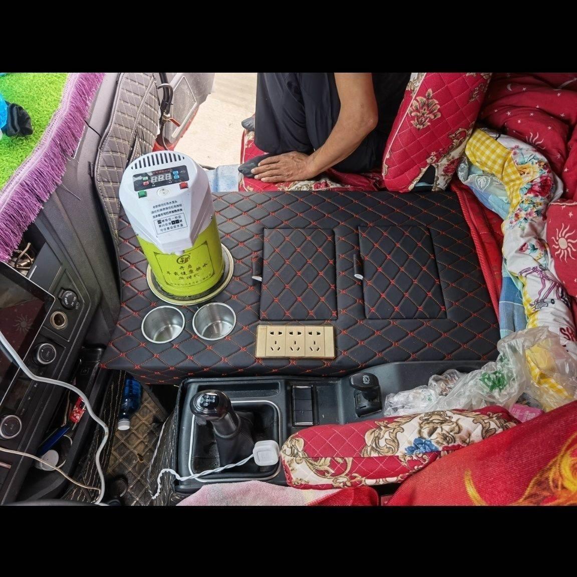 新款精英版解放J6L2.0款专用车载暖壶架子水杯座茶杯货车装潢