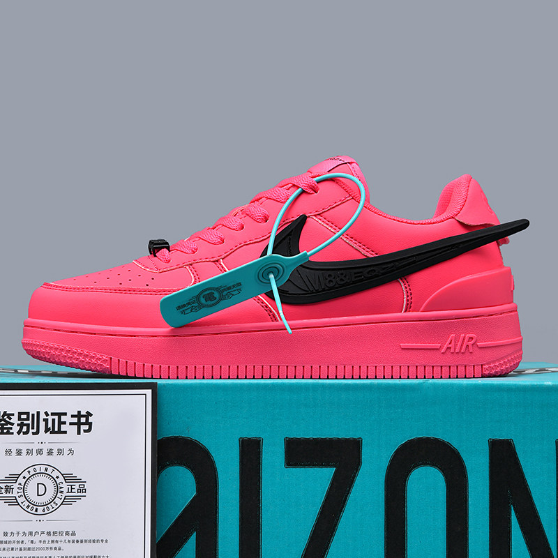 aj1中帮空军一号内增高情侣休闲鞋女aj男鞋秋冬款粉红色联名板鞋